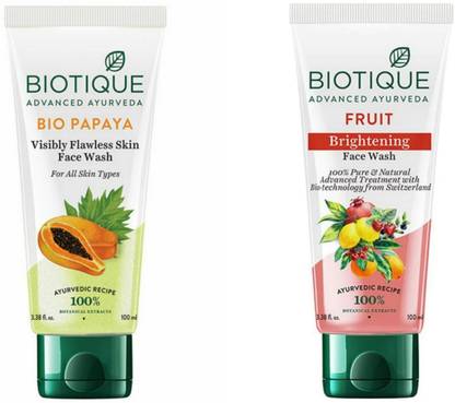 BIOTIQUE BIO PAPAYA , FRUIT 100 ML (PACK OF 2) Face Wash
