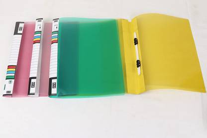 KRASHTIC Plastic Transparent A4 Report File Folder For School Project and Office Work Set Of 10