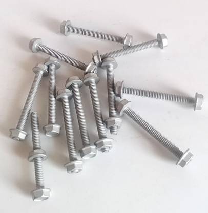 Hardware Nut & Bolt Set Hex Head Flange Bolt (12 Pcs) 6mm Thread FB - 003