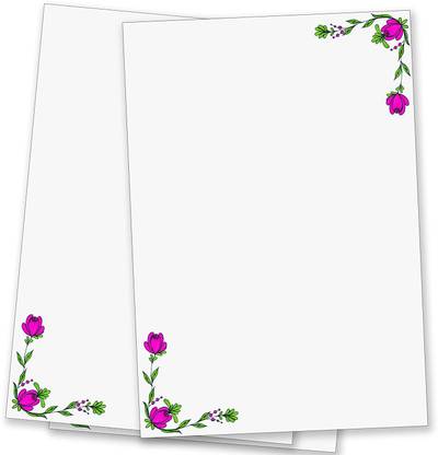 वेटबॉय One Side Flower and Leaf Border Assignment or Project Paper for Students वन साइड रूल्ड 210x297mm A4 पेपर