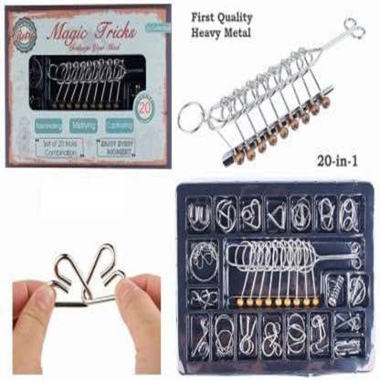 Skstore Puzzles Brain Teasers 20 Set Mind Game Unlock Interlock PuzzleHand IQ Challenge
