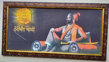 Myframee Chhatrapati Shivaji/Shivaji Maharaj/ Shivaji 13.5*25.29 inch Sparkle Frame Religious Frame