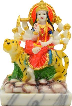 Puja N Pujari Maa Durga Murti Idol for Home Temple - Durga Mata Murti for Home Puja डेकोरेटिव शोपीस  -  12 cm