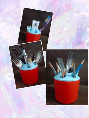 Aanyaretail multipurpose holder stand spoon pen and stationery toothpaste and brush holder Plastic Toothbrush Holder