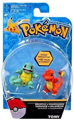 FUNSKOOL TOMY Pokemon Action Pose Squirtle vs Charmander 2" Mini Figure 2-Pack