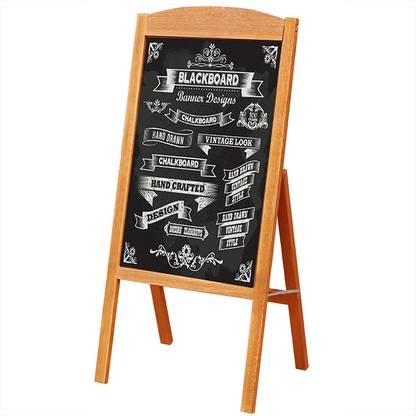 Eduway Heavy Duty A-Frame Chalkboard Sign- 35" X 17" Freestanding Chalk Board Easel Black board