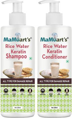 mamuart's Damage Repair Hair Combo - Rice Water Shampoo 250ml + Rice Water Conditioner 250ml