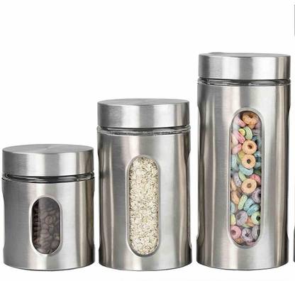 brahmani Steel Grocery Container  - 325 ml, 500 ml, 740 ml