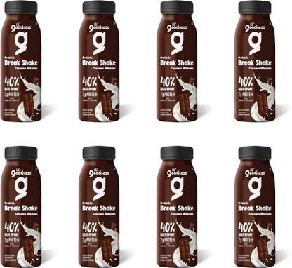 LiL Goodness Prebiotic Break Shake - Chocolate Milkshake with Oats - 200Ml (Pack of 8) | Chocolate Milkshake with Oats Drink
