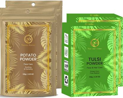 Nuerma Science Potato & Tulsi Powder for Glowing Skin & Reduce Pimple, Dark Spots (200 GM Ech)