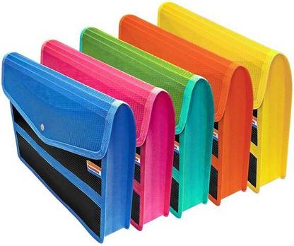 BENELUX Polypropylene Expandable Button Folder Bag [Pack of 2] {Opaque}