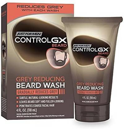 Control GX Just For Men Beard Wash for Reducing Gray Hair , Gray