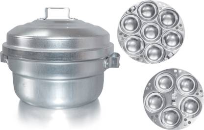 Kochen Idli Pot | Idli Maker Anodized Aluminium | 2 Plates 12 Idli Pits Standard Idli Maker