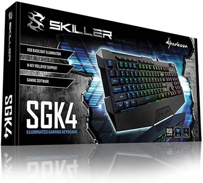 Sharkoon SKILLER SGK4 Wired USB Laptop-size Gaming Keyboard Compatible with Desktop, Laptop, Mac