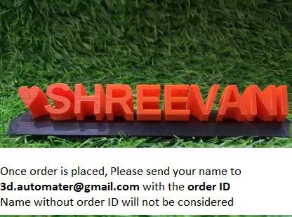 3D Automater Plastic NAME BOARD Name Plate