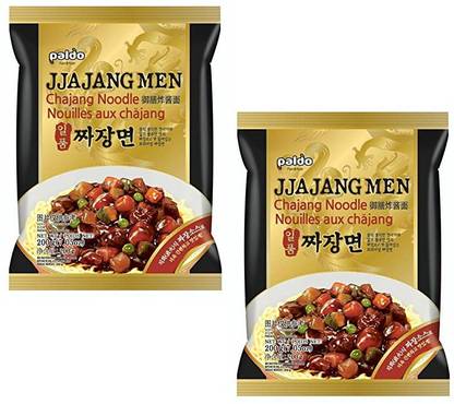 Paldo Ilpoom Jjajangmen Noodles with Black Bean Sauce - 200 gm (Pack of 2)(Imported) Instant Noodles Vegetarian