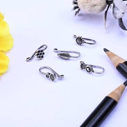 KRISHA ASSOCIATE Silver Plated Brass Nose Stud