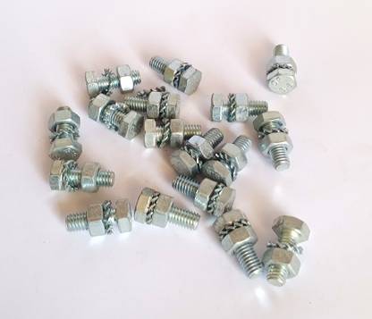 Hardware Nut & Bolt Set Nut Bolt Washer Kit (10 Pcs) 6mm