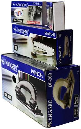 Kangaro set of 1 stapler, 2 pin box, 1 paper punch  Office Set