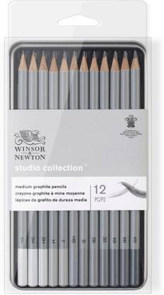 Winsor & Newton Studio Collection Graphite Pencil - Set of 12 in Tin Box Pencil