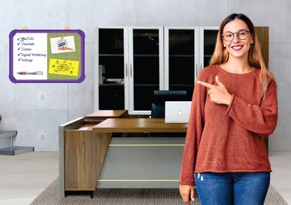 WRITING AND DISPLAY NON MAGNETIC board 3*2 feet, VIOLET Aluminium FRAME(P GREEN) Board CORK Bulletin Board