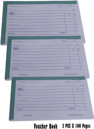 Accounts Voucher Book 100 Pages 3 PCS Voucher Book 100 Pages 3 PCS 1-Part Voucher