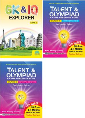 BMA's Talent & Olympiad Exams Resource Book-EVS And Maths,+ GK And IQ Explorer, Class-5