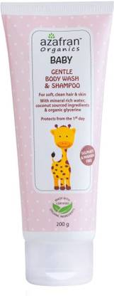 Azafran Baby Gentle and Moisturizing Body Wash and Shampoo, Clinically Tested,