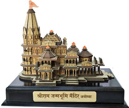 WoodenSouvenir Ram Mandir Wooden Temple Large 40.5 x 25 x 30.5 Decorative Showpiece  -  30.5 cm