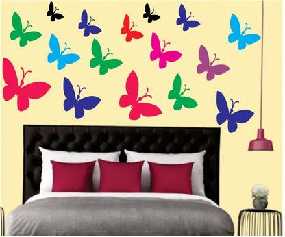 Millionminds DESIGN IN BUTTER FLY Modern Wall Design Stencils for Home Wall Decoration ST121 (16" x 24" Reusable Wall Stencil) Stencil