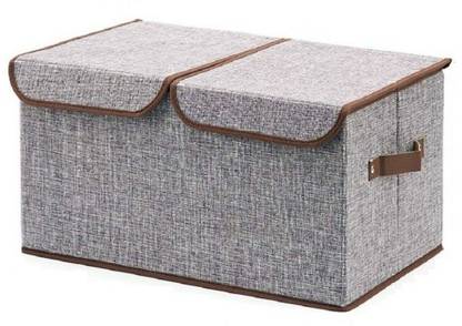 ELITEHOME 2 Compartment Storage Box, Clothes Organizer, Shelf Organizer for Wardrobe Storage Box