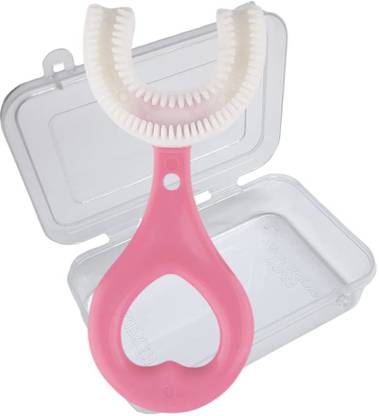 Fullkart U Shaped Toothbrush For Kids With Cover | 2-6 Years Aged Boys & Girls Ultra Soft Toothbrush