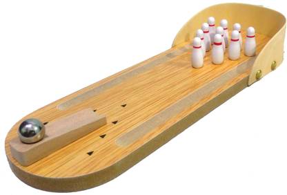 CRAFTS INDIA EMPORIUM Handcrafted Wooden Miniature Bowling Game- 29 cms Bowling