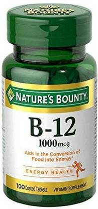 Nature's Bounty Vitamin B12 Supplement, Nervous System Health, 1000mcg, 100 Tablets