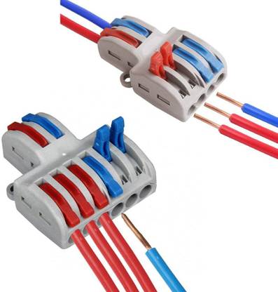 SK Electroncs Push-in Lock Universal Connector (2 in 4 out 5Pcs & 2 in 6 out 5Pcs) Lever Wire Nut Connectors, Wires Size 0.08-4.0sqmm 28-12 AWG Terminal Block Connectors, Wire Connector