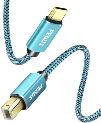 Fedus USB Type C Cable 5 m USB Type-C to Printer Cable, Gold Plated Nylon Braided USB Type-C to USB B Male