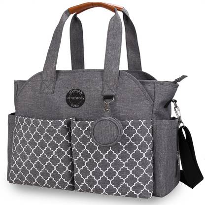 Little Story Signature Diaper Bag - Grey Diaper Bag
