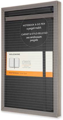 Moleskine Set of Classic and Go Ball Point Pen A5 Notebook Ruled 240 Pages