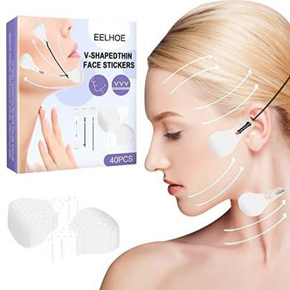 SMOOCLEA Face Lift Tape, 40pcs Invisible and Waterproof Firm Skin Beauty Up Tool  Face Shaping Mask