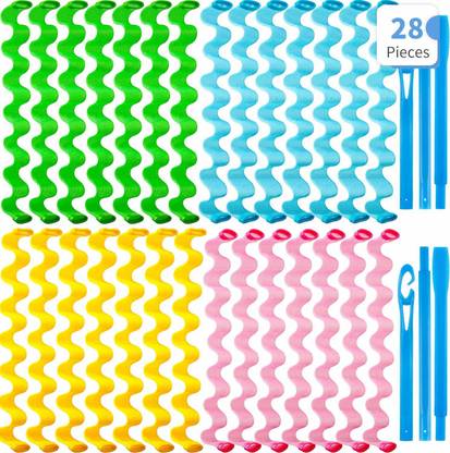 Star Work 28pcs Hair Curlers Spiral Curls Styling Kit No Heat Hair Curlers,Heatless Spiral Hair Curler