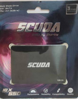 scuda 6 GB/S Speed 128 GB Desktop, Laptop Black SATA Internal Solid State Drive (SSD) (128GB SATA SSD)