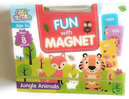 EDUC Fun with Magnet Jungle Animals (8 Flash Cards, 6 Magnet Sheets) Age 3+