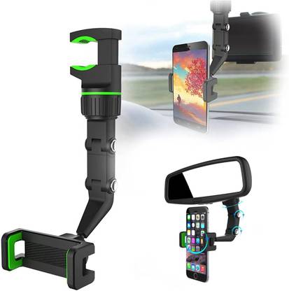 TECHGEAR New 360° Rearview Mirror Phone Holder, Multifunctional Car Phone Mount Mobile Holder