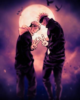 Poster Jujutsu Kaisen Yuji Gojo and Itadori Paper Print