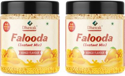 Dhawak Falooda Mix Mango Flavour 300g Each Total 600gm Instant Mix Falooda [Jar Pack] 600 g