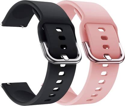 AOnes Pack of 2 Silicone Belt Watch Strap with Metal Buckle for Pebble Zenith Smart Watch Strap