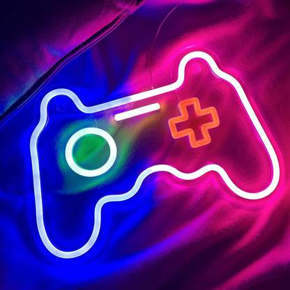 THE PARTY PLANET Game Neon Sign Gamepad Shape 13''x 8.7'' LED Sign Neon (Dual Colour) Table Lamp