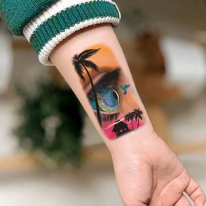 Ordershock 3D Eye Design With Nature Temporary Tattoo Waterproof