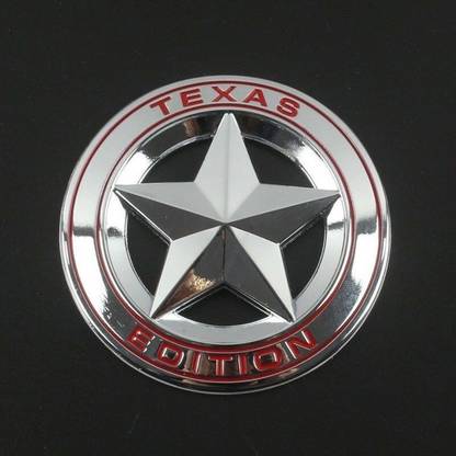 Auto MT Star Texas SLVR RED Edition Logo 8 x 8cm Metal Car Emblem 3D Badge Sport Sticker Vehicle Tool Kit