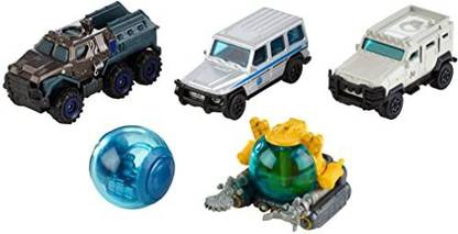 Jurassic World Matchbox 1:64 Die-cast Vehicle & Dinosaur 5-Packs, Gift for Ages 3 Years Old & U